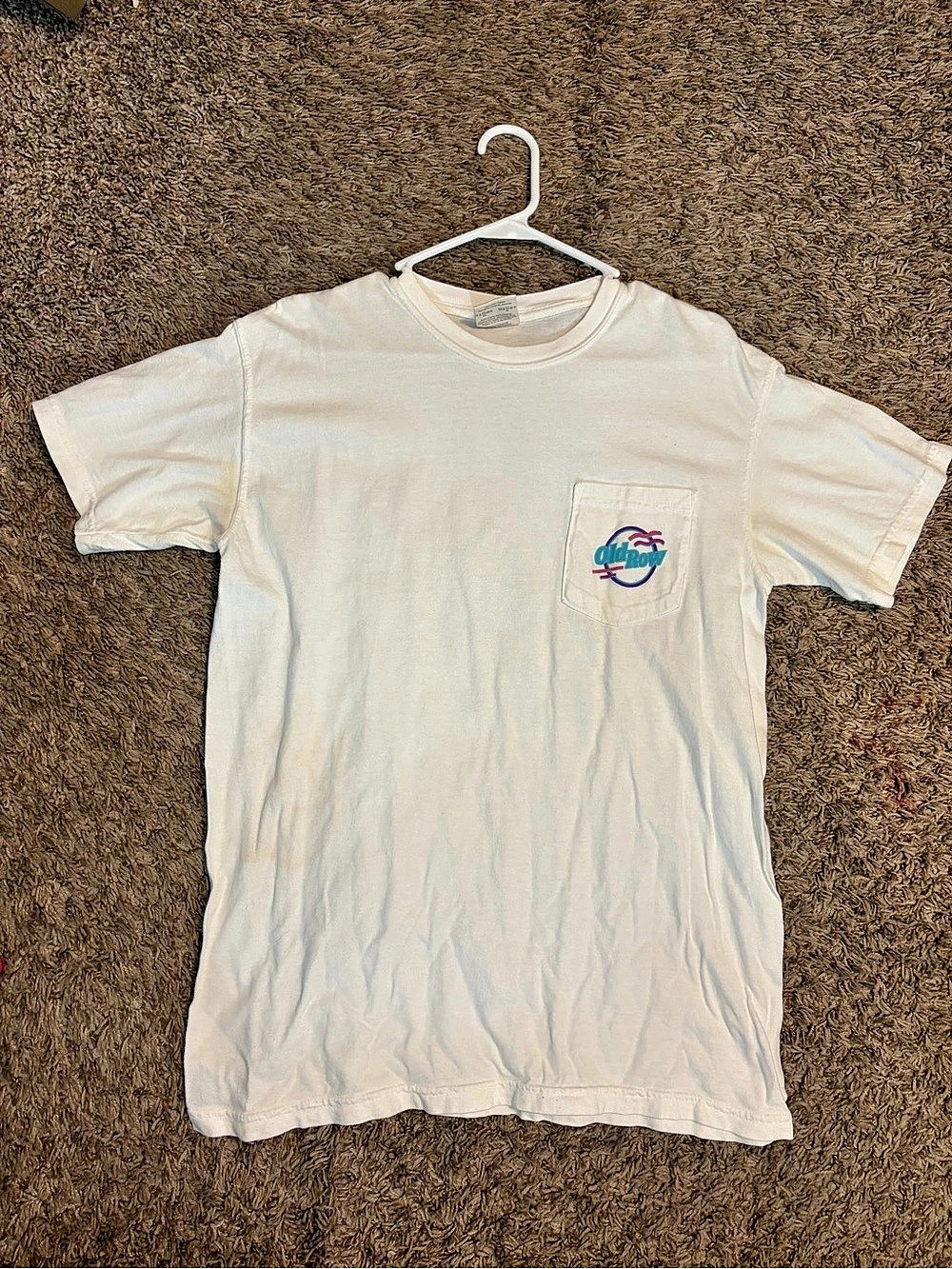 Old Row The 90s Circle Logo Pocket Tee Graphic Short Sleeve Tee in Cream
